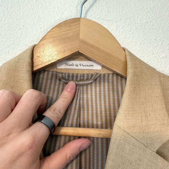 Chaps Men’s Tan Camel Linen Blend Sport Coat Size 44L - Picture 4 of 8